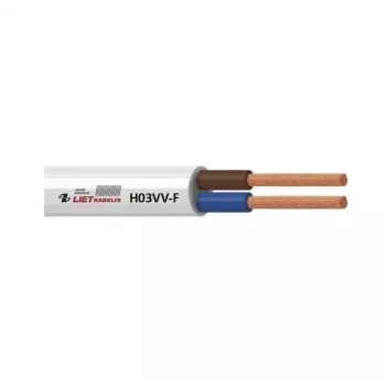 Kabelis H03VV-F 3x0,75 balts 50m