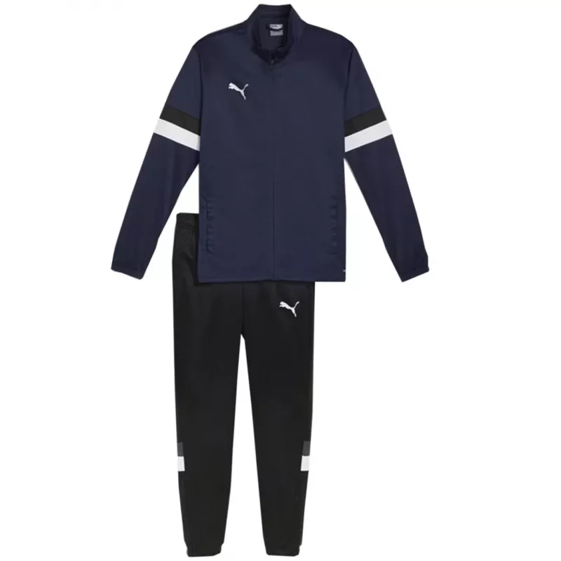PUMA vīriešu Team Rise treniņtērps tumši zils/melns, izmērs XL