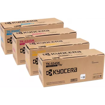 Kyocera Original TK-5345 Tonera komplekts 4 gab. Melns Ciāns Purpursarkans Dzeltens Augstas ienesības ECOSYS M5526cdw/P5026cdw