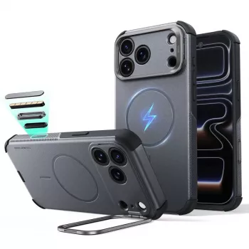 ESR Cyber Tough Kickstand MagSafe maciņš iPhone 17 Pro / 18 Pro pelēks