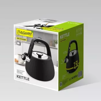 MEO Maestro Tējkanna Plīts 2.5L Matēti Melna Nerūsējošais Tērauds ar Svītru MR-1318-BLACK