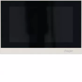 Hager RTQ600X IP video iekštelpu stacija, 7 collu skārienekrāns, brīvroku, 2 vadu, balta