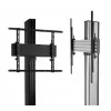 B-TECH AV SYSTEM X - Universāls divu ekrānu grīdas statīvs plakanajiem ekrāniem (VESA 600 x 400) - 2,4 m, melns