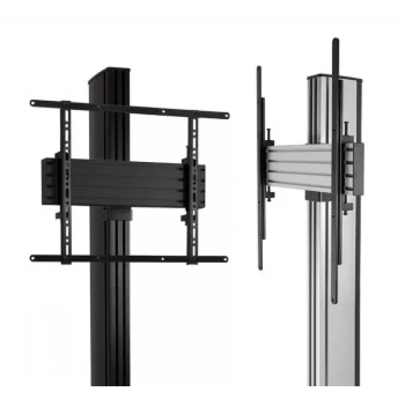 B-TECH AV SYSTEM X - Universāls divu ekrānu grīdas statīvs plakanajiem ekrāniem (VESA 600 x 400) - 2,4 m, melns