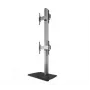 B-TECH AV SYSTEM X - Universāls divu ekrānu grīdas statīvs plakanajiem ekrāniem (VESA 600 x 400) - 2,4 m, melns