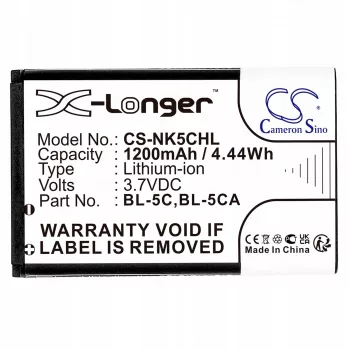 Cameron Sino 1200mAh Li-ion akumulators Nokia BL-5C, BL-5CA, Teltonika, Lark BL-6SP