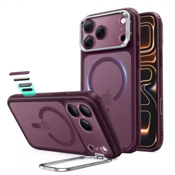 ESR Classic Hybrid Kickstand MagSafe maciņš iPhone 17 Pro Max / 18 Pro Max - matēti tumši bordo