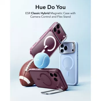 ESR Classic Hybrid Kickstand MagSafe maciņš iPhone 17 Pro Max / 18 Pro Max - matēti tumši bordo