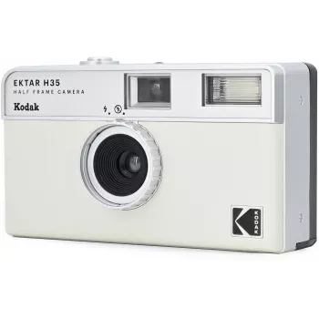 Kodak Ektar H35 puslentes 35mm plēves kamera - balta/pelēka