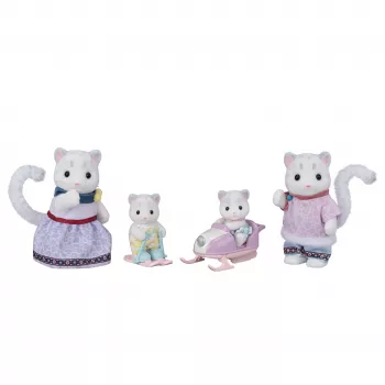 EPOCH Sylvanian Families Sniega leoparda ģimenes figūru komplekts - 4 kolekcionējamas pūkainas figūras