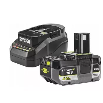RYOBI 18V ONE+ komplekts iesācējiem ar 4.0Ah akumulatoru un lādētāju RC18120B-140X