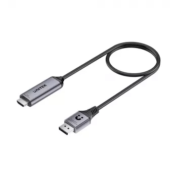 UNITEK DisplayPort 1.4 uz HDMI 2.1 aktīvais kabelis 8K@60Hz HDR DSC 1.8m