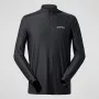 Berghaus 24/7 Tech Tee LS HZ vīriešu krekls ar garām piedurknēm un pusrāvējslēdzēju, dziļi melns