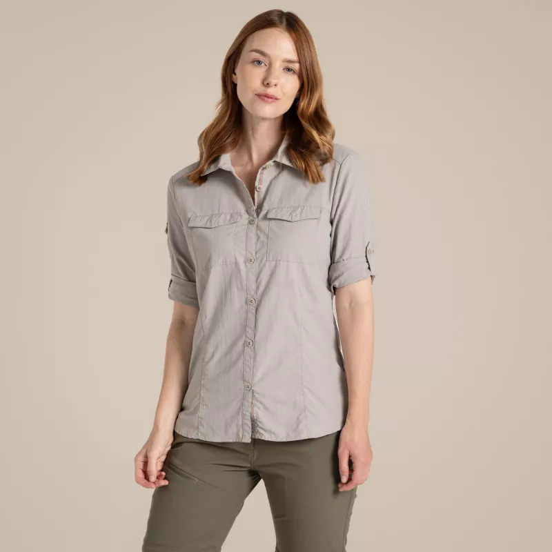 Craghoppers NosiLife Adventure LS Shirt III Sieviešu ceļojumu krekls - Soft Mushroom