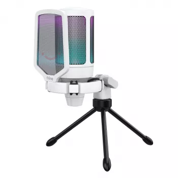 FIFINE A6V AMPLIGAME RGB studijas kondensatora USB mikrofons, kardioīds, balts