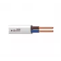 H05VVH2-F 2x1 mm² balts elastīgs PVC plakanais divdzīslu kabelis 50m