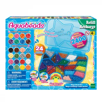 EPOCH Aquabeads Maxi papildinājuma komplekts – 2400 cieto pērlīšu 24 krāsās