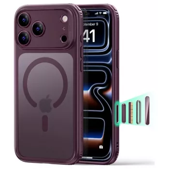 ESR Classic Hybrid MagSafe maciņš iPhone 17 Pro Max / 18 Pro Max – matēti tumši bordo