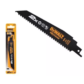 DEWALT DT2314L-QZ Extreme Bi-Metal zāģa asmeņu komplekts virzuļzāģim, 5 gab., 152 mm, 6-14 TPI, universāls 1/2 collu kāts, koksnei ar naglām, metālam, plastmasai