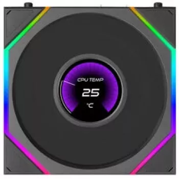 Lian Li UNI FAN TL120 LCD FLEX Wireless ARGB 120mm Ventilators - Melns