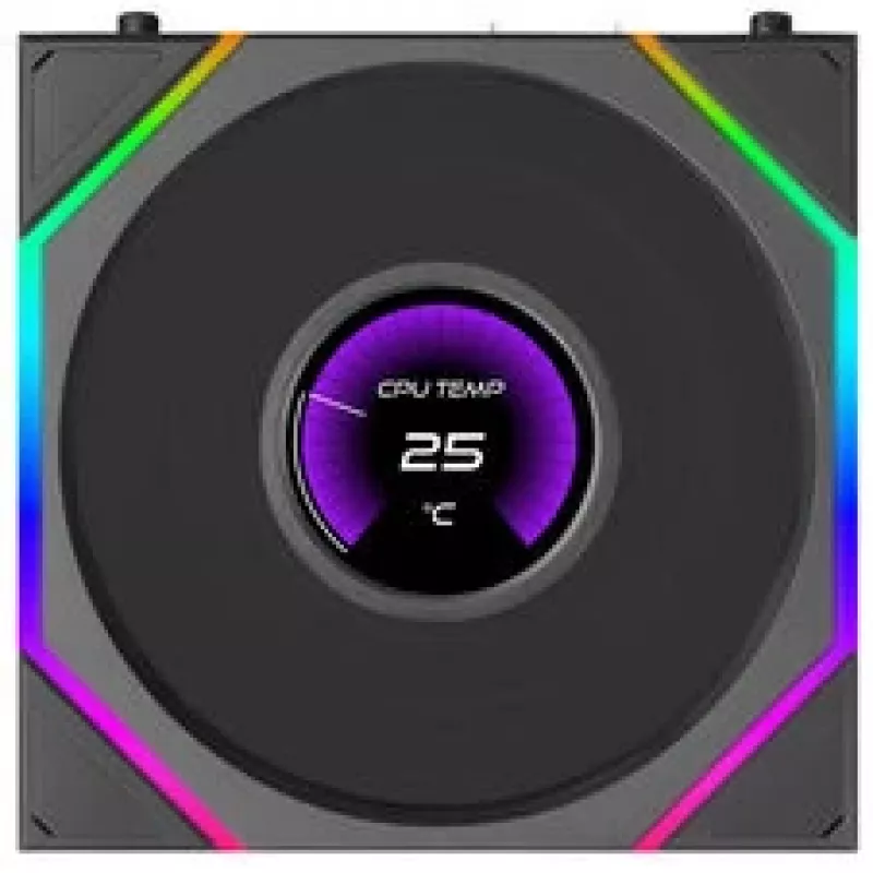 Lian Li UNI FAN TL120 LCD FLEX Wireless ARGB 120mm Ventilators - Melns
