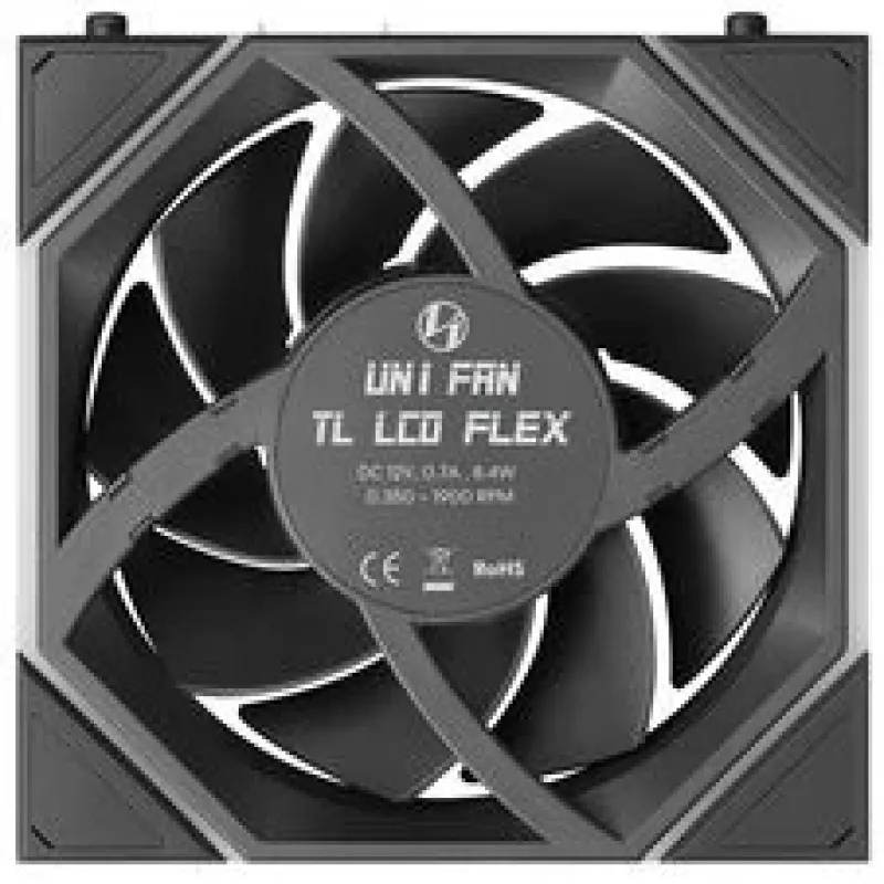 Lian Li UNI FAN TL120 LCD FLEX Wireless ARGB 120mm Ventilators - Melns