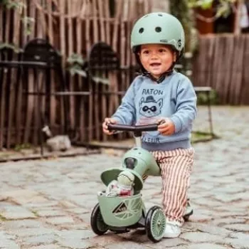 Scoot & Ride Highwaykick 1 Lifestyle 2-in-1 braucamrīks un skrejritenis, Green Lines