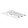 HP augšējais vāks ar tastatūru UK sudraba ar fona apgaismojumu M23769-031