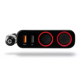 Xblitz R1 38W Dual USB automašīnas lādētājs QC3.0 + PD3.0 ātrā uzlāde 12/24V melns