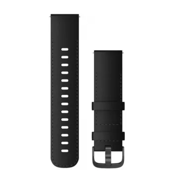 Garmin Quick Release siksniņas (22 mm) melna āda ar matētu tērauda sprādzi