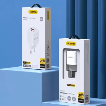 DUDAO A13Pro EU GaN 33W PPS USB-C/USB sienas lādētājs - balts