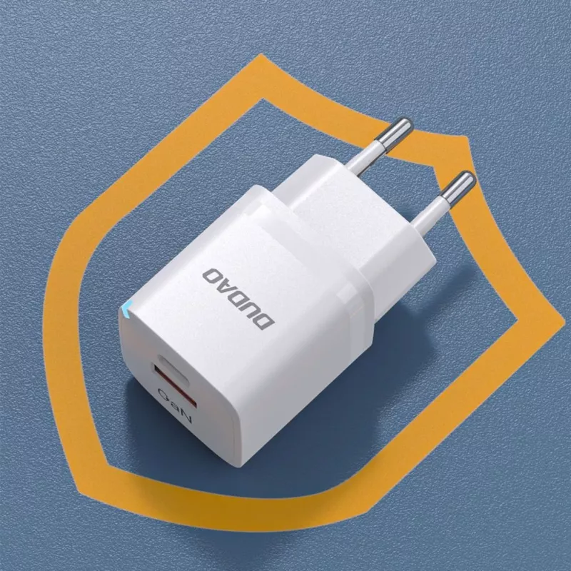 DUDAO A13Pro EU GaN 33W PPS USB-C/USB sienas lādētājs - balts
