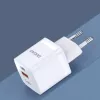 DUDAO A13Pro EU GaN 33W PPS USB-C/USB sienas lādētājs - balts
