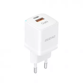 DUDAO A13Pro EU GaN 33W PPS USB-C/USB sienas lādētājs - balts