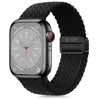 Tech-Protect Nylon Magnētiskās cilpas siksniņa Apple Watch 8/9/10/11/SE/Ultra (44/45/46/49 mm) Melna