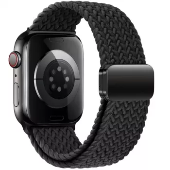 Tech-Protect Nylon Magnētiskās cilpas siksniņa Apple Watch 8/9/10/11/SE/Ultra (44/45/46/49 mm) Melna