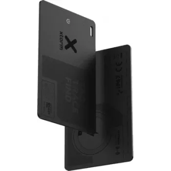 Xtorm WalletTag (iOS & Android) - Īpaši plāna Bluetooth izsekotāja kartīte Apple Find My un Google Find My Device, IP67 ūdensizturīga, uzlādējama, melna