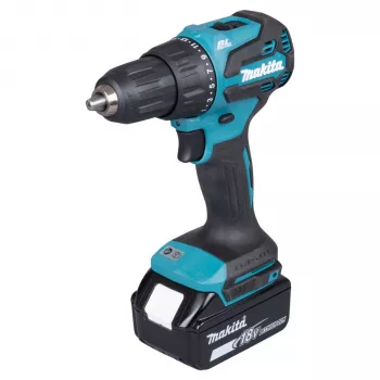 Makita DHP490TJX9 18V bezsuku kombinētais āmuru urbjmašīna ar 2x 5.0Ah baterijām, lādētāju un MAKPAC maciņu