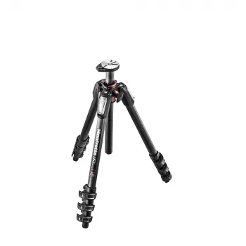Manfrotto MT055CXPRO4 oglekļa šķiedras 4 sekciju statīvs ar Quick Power Lock, 90° centrālo kolonnu, 9 kg kravnesību, melns