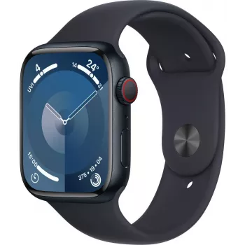Apple Watch 9 GPS + Cellular 45mm, Pusnakts, Sport Band M/L (MRMD3ET/A)