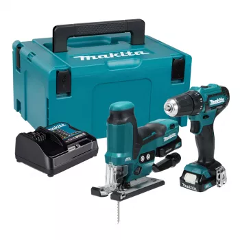 Makita CLX252SAJ 12V max CXT bezvadu kombinētais komplekts ar urbjskrūvgriezi DF333D, triecienskrūvgriezi TD110D, 2x 2.0Ah akumulatoriem, lādētāju un Makpac maciņu