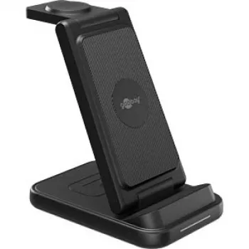 GOOBAY bezvadu 3-in-1 lādētājs, 15 W (melns)