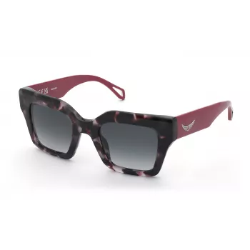 ZADIG & VOLTAIRE Sieviešu SZV457-5001GT Kvadrātveida Acetāta Saulesbrilles ar Pelēkām Gradienta Lēcām, 50/23/140 mm, UV400 Aizsardzība