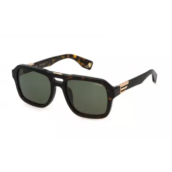 POLICE SPLN65-550722 Vīriešu saulesbrilles - Melns rāmis, Pelēkas lēcas, 55mm