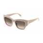 FURLA sieviešu kaķacs formas saulesbrilles SFU891-5406CT - Havana acetāta rāmis ar brūnām gradienta lēcām, 54mm