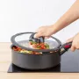 TEFAL Ingenio 16 cm rūdīta stikla vāks ar salokāmu rokturi L9846153