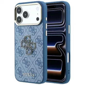 Guess 4G & Big Resin Logo maciņš iPhone 17 Pro / 18 Pro - gaiši zils