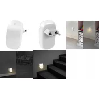 LogiLink LED nakts gaismas ligzda ar krēslas sensoru, ovāla, silti balta, 230V, 16A, balta