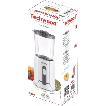 Techwood TBL-201 1,5L galda blenderis, 300W, nerūsējošā tērauda asmeņi, ledus drupināšana, balts