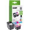 KMP 1741.400500 MultiPack Melnā un Trīskrāsu tintes kasetnes, saderīgas ar HP 62XL (C2P05AE/C2P07AE) - 2 iepakojums